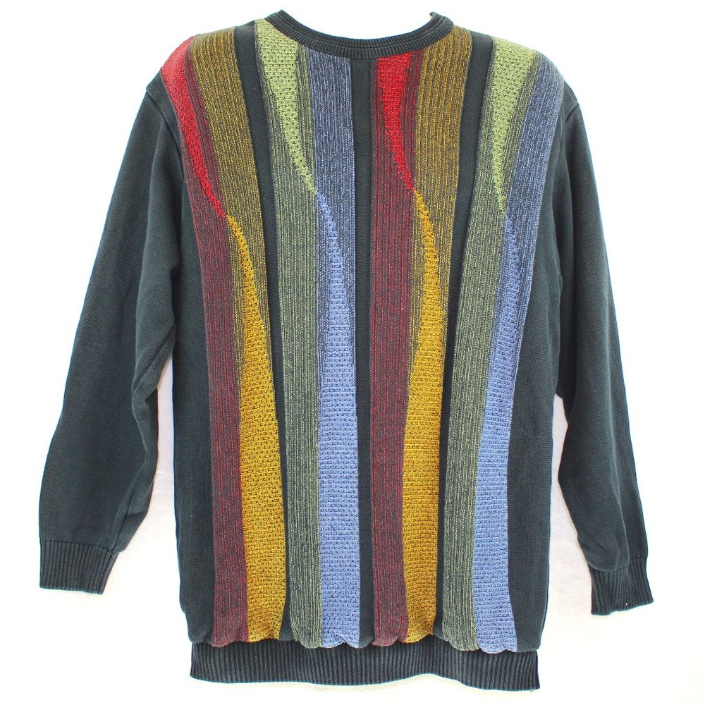 Vintage 80s 3D Wave Coogi Style Tosani Textured Sweater (L)